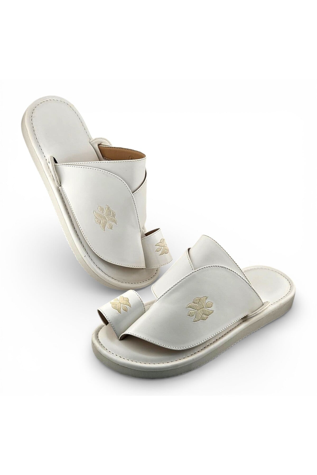 Footprint Embroidered Comfort Arabic Sandals for Men | WJH 1037 Secondary image