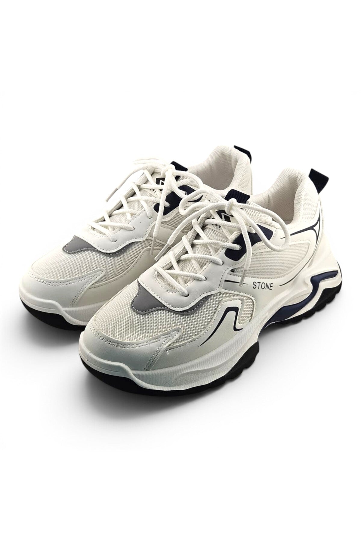 White / Navy Blue