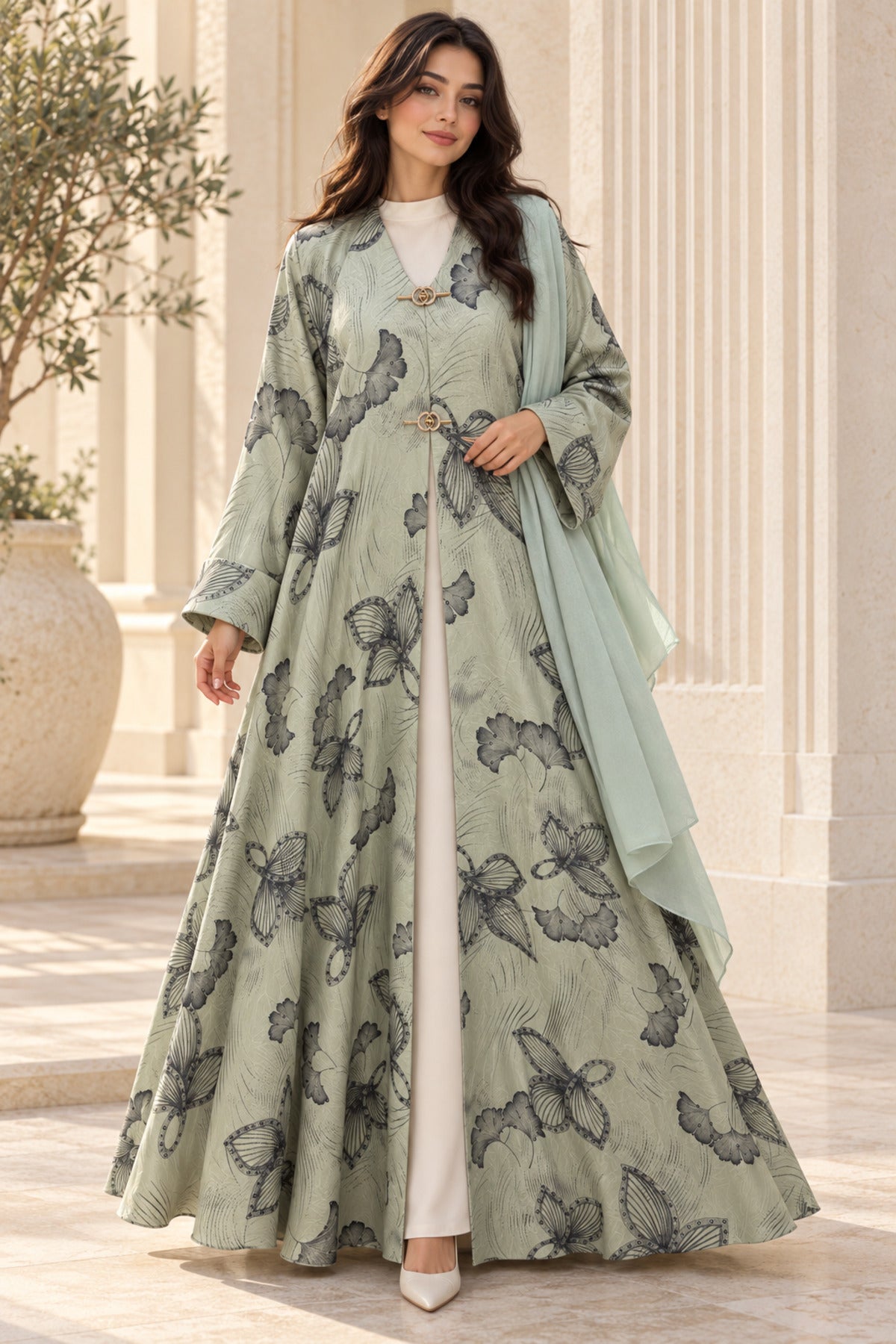كافالي عباية بنقشة نباتية | ABAYA-8140 الصورة الثانوية