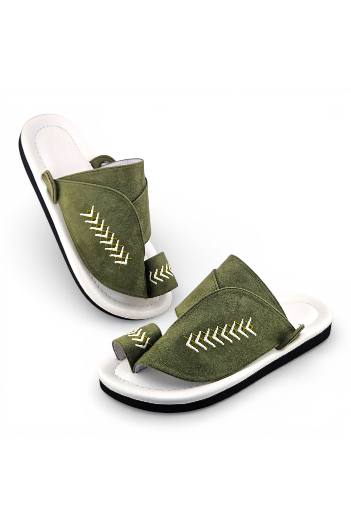 White / Olive Green