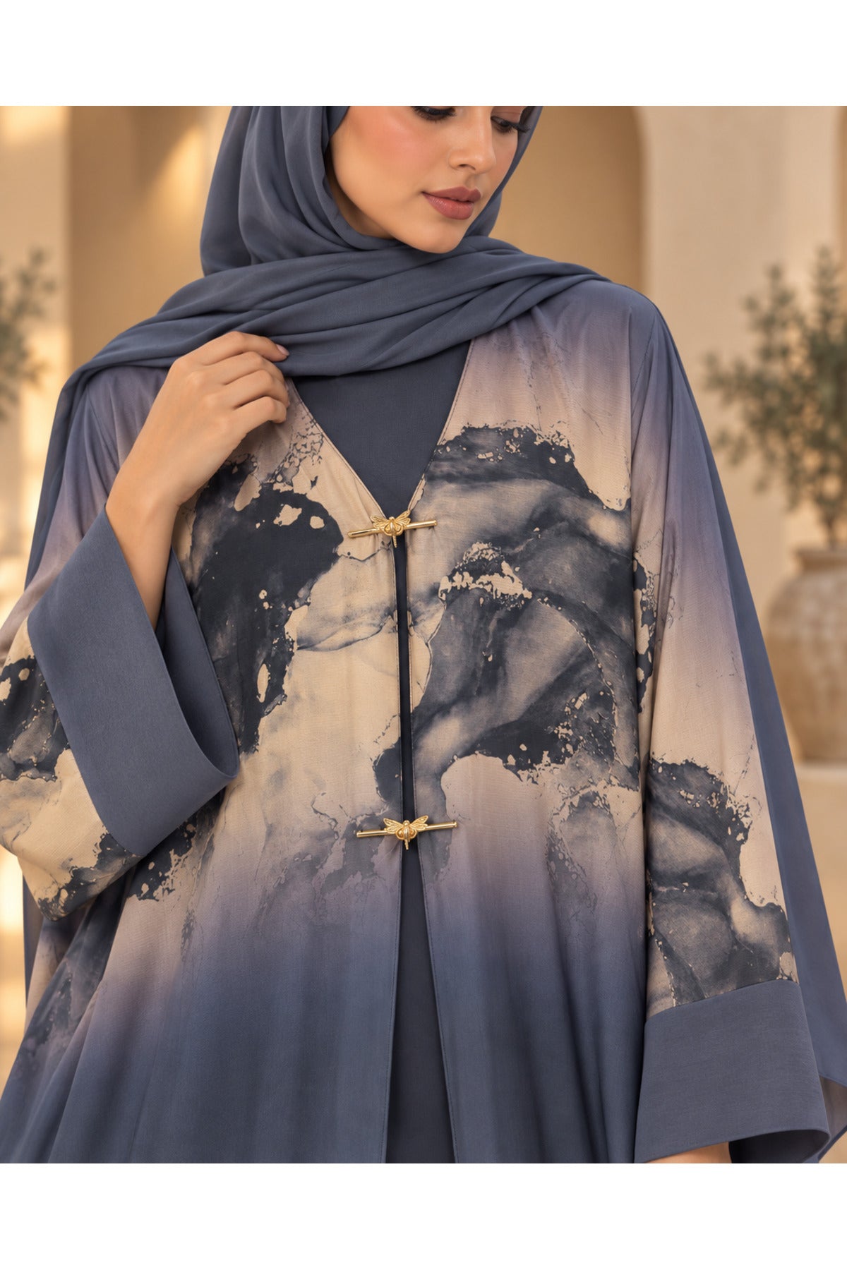 كافالي عباية بنقشة تجريدية | ABAYA-6927 الصورة الثانوية