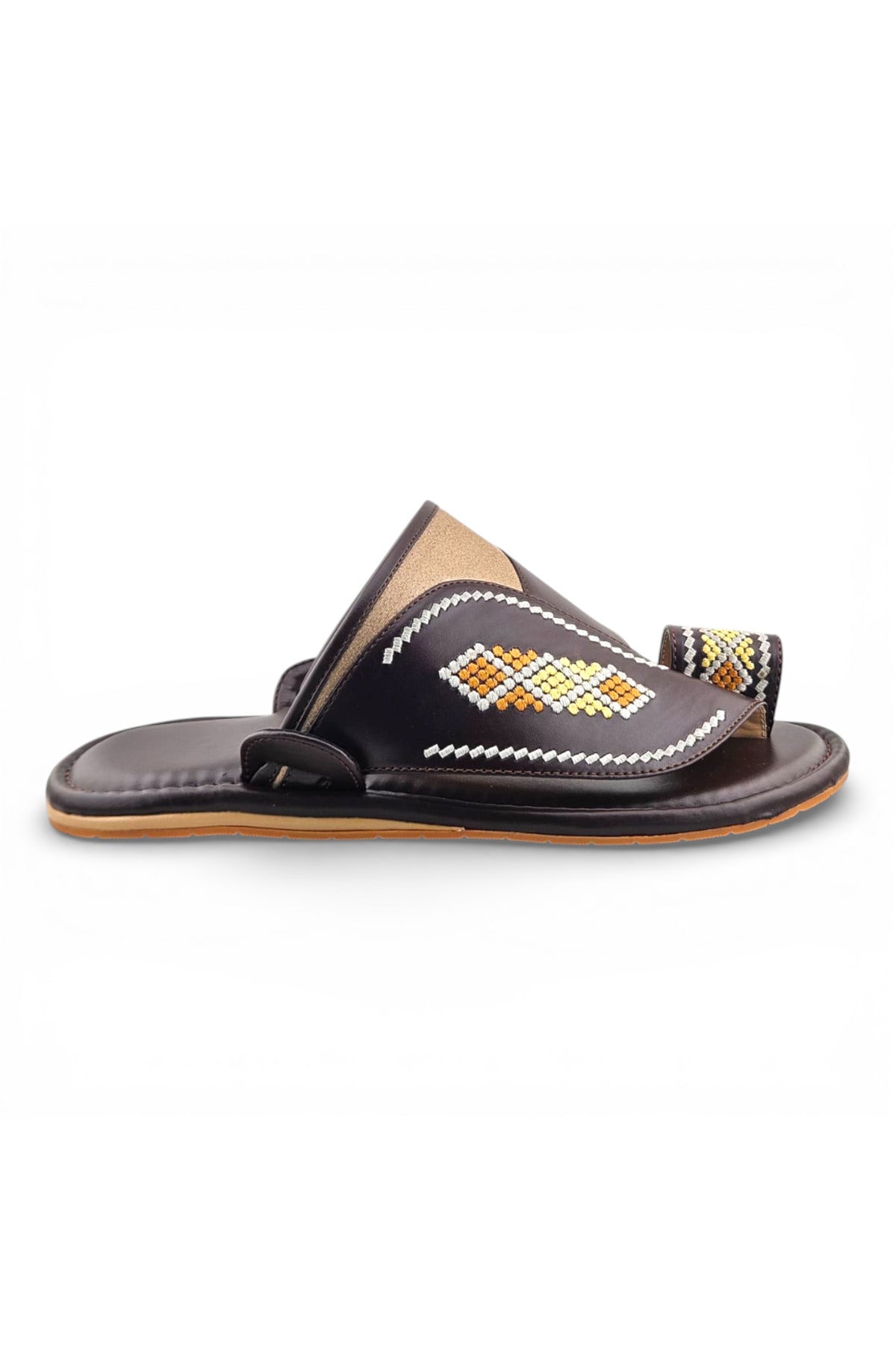 Footprint Embroidered Comfort Arabic Sandals for Men | WJH 1021 Secondary image