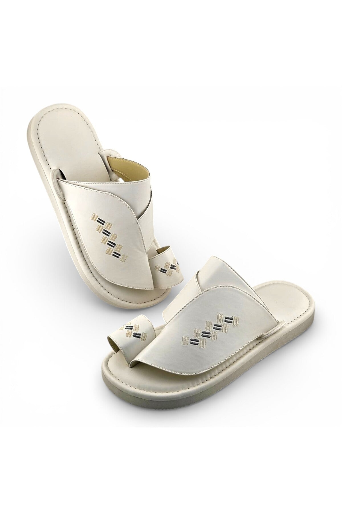 Footprint Embroidered Comfort Arabic Sandals for Men | WJH 1038 Secondary image