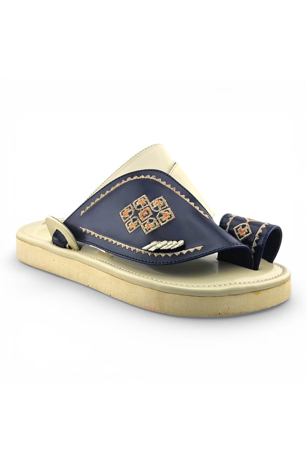 Beige / Navy Blue