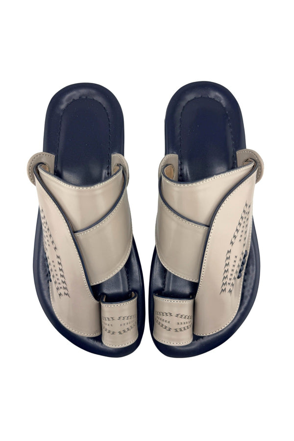 Light Beige / Navy Blue
