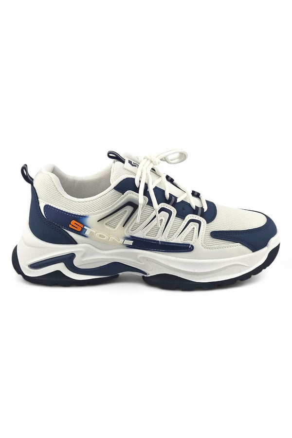 White / Navy Blue