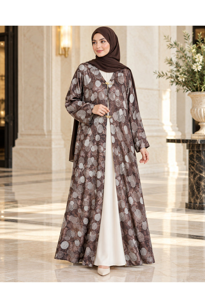 Kavalee Circle Print Abaya | ABAYA-7627