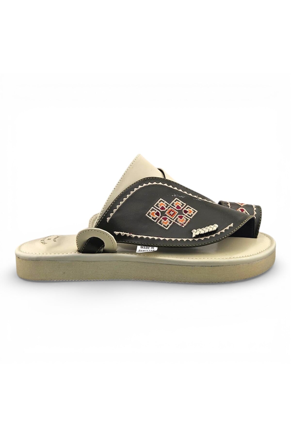 Footprint Embroidered Comfort Arabic Sandals for Men | 939 Secondary image