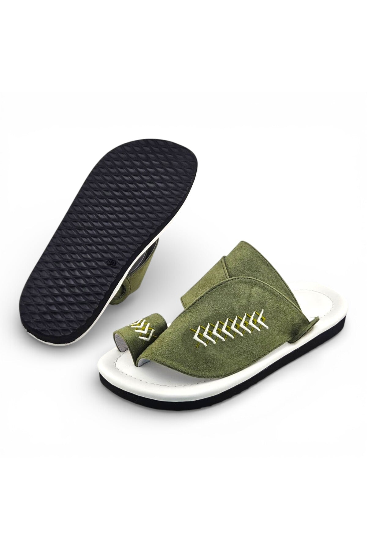 White / Olive Green