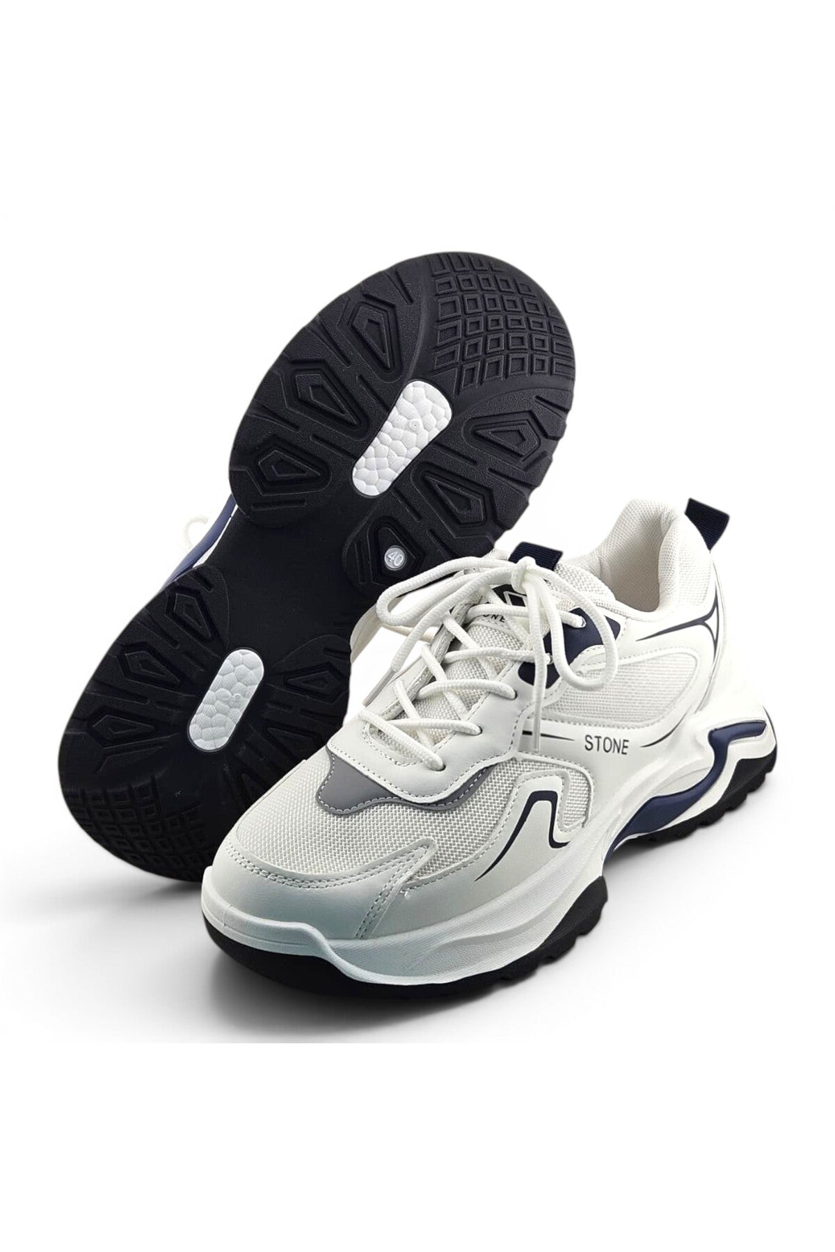 White / Navy Blue
