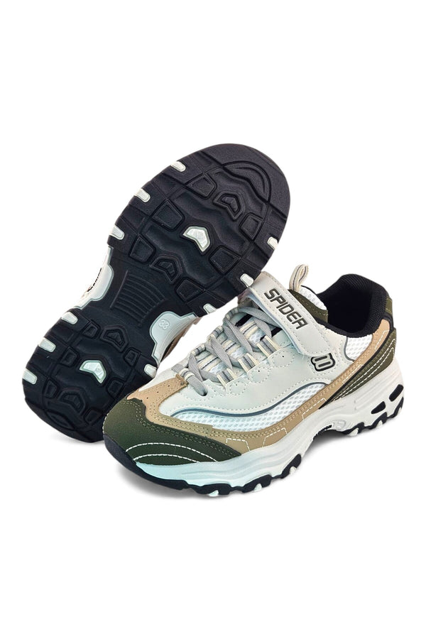 Beige / White / Olive Green