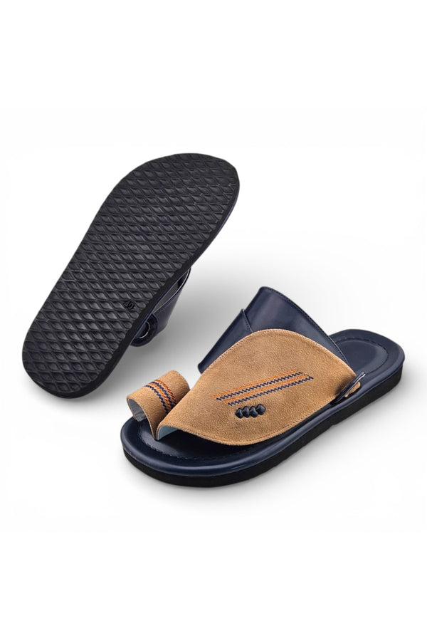 Light Beige / Navy Blue