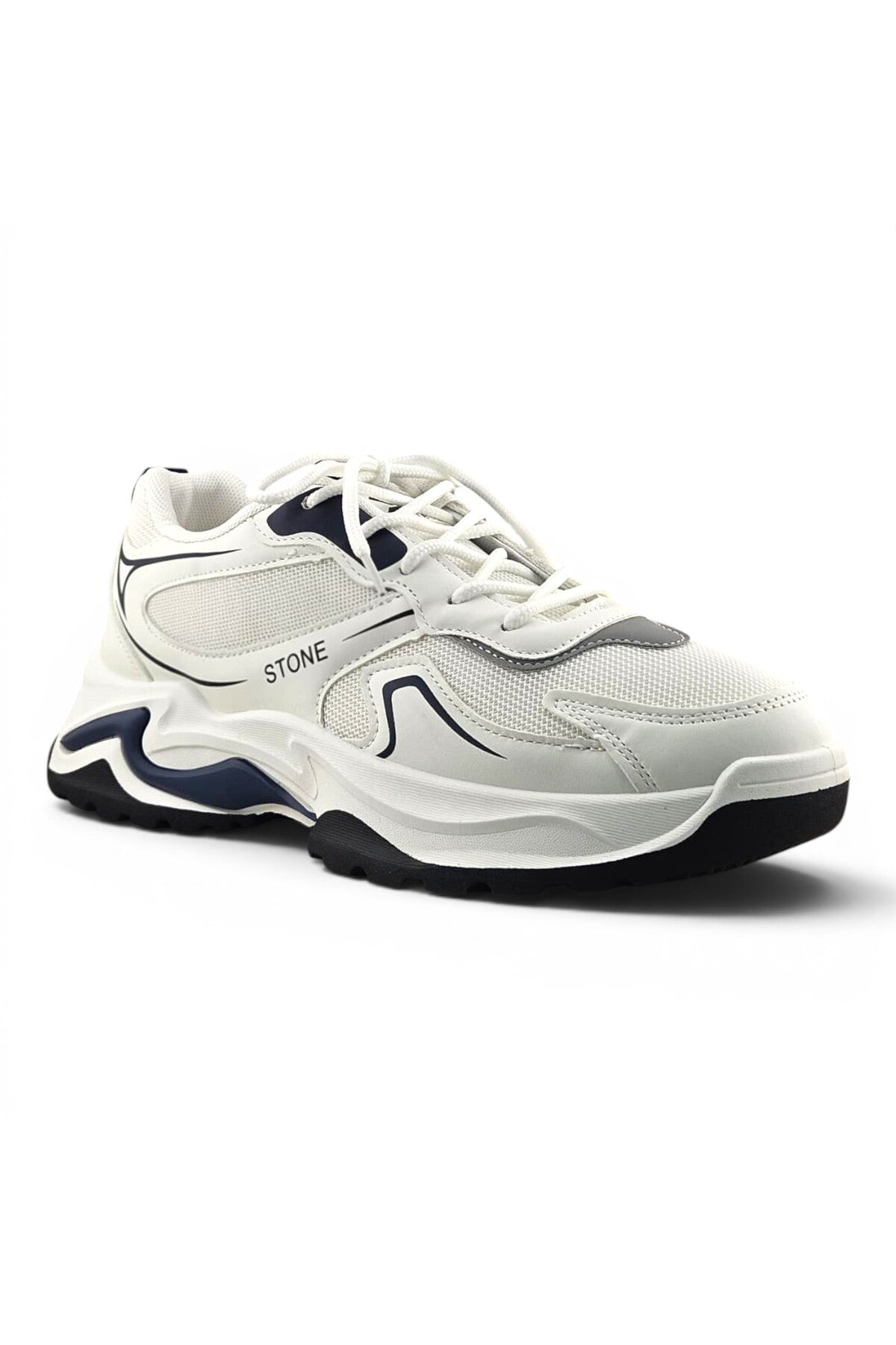 White / Navy Blue