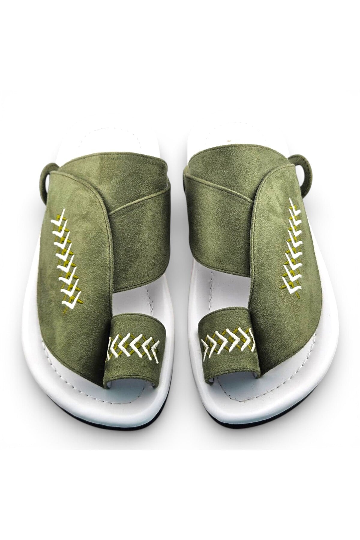 White / Olive Green