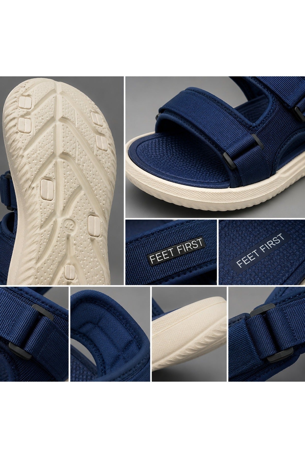 Beige / Navy Blue