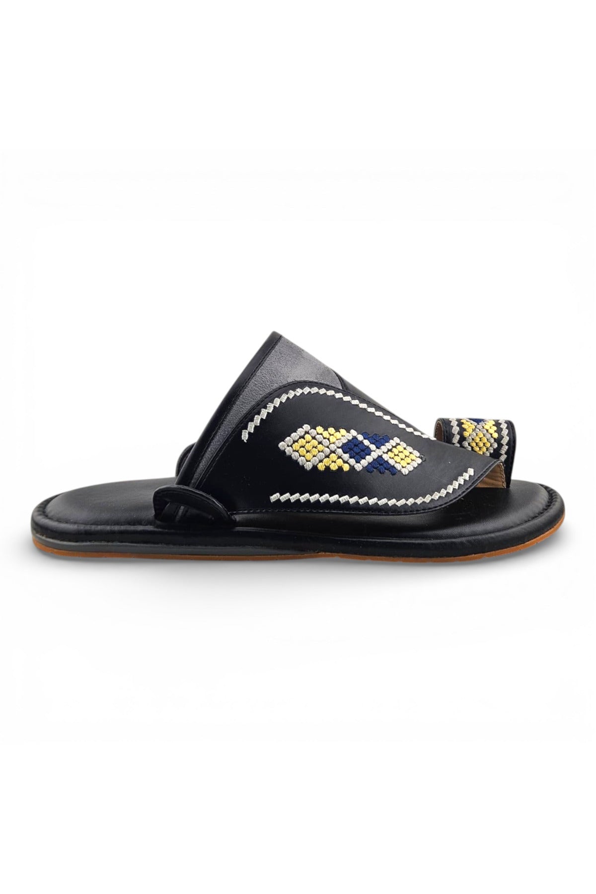Footprint Embroidered Comfort Arabic Sandals for Men | WJH 1021 Secondary image