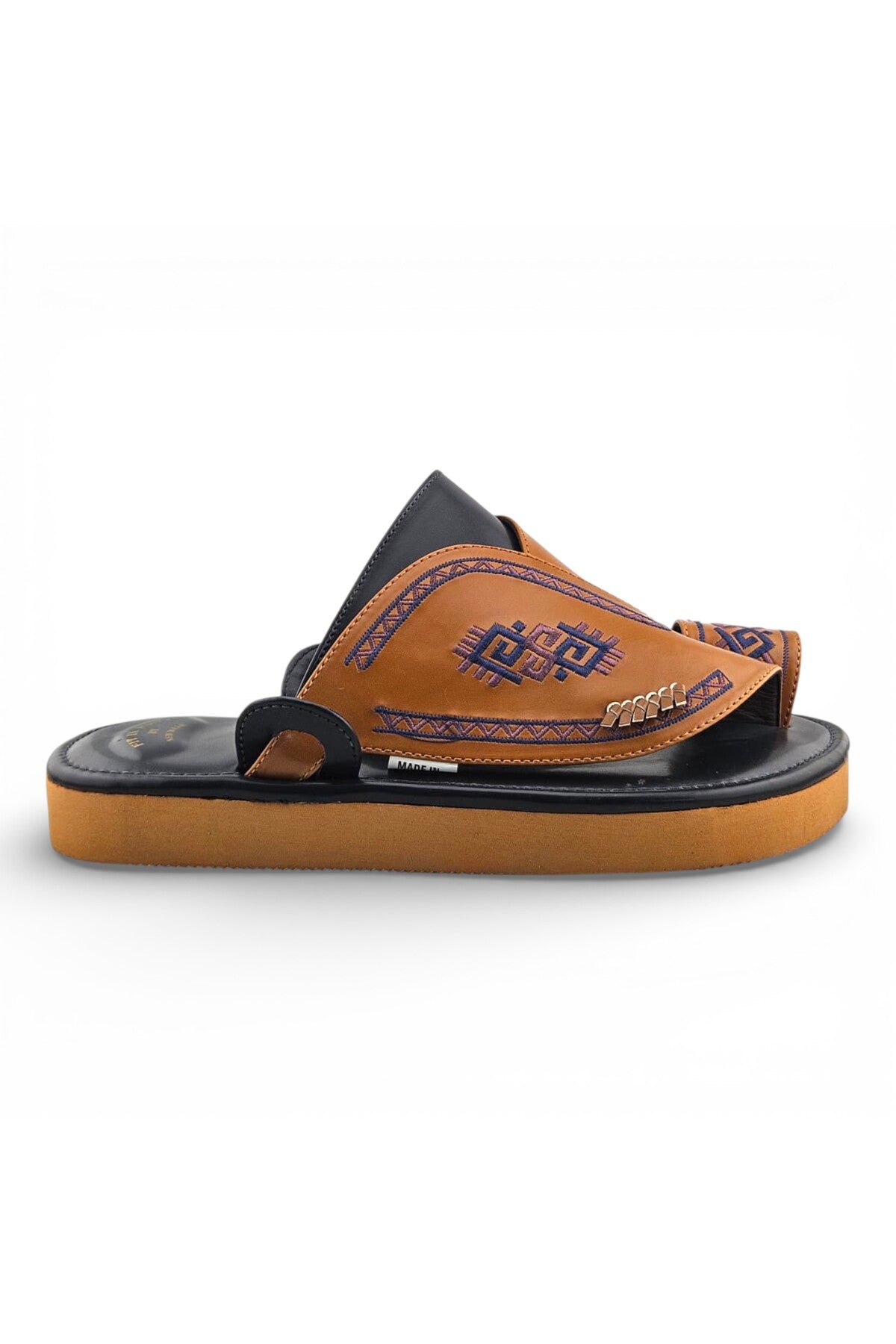 Footprint Embroidered Comfort Arabic Sandals for Men | 946 Secondary image