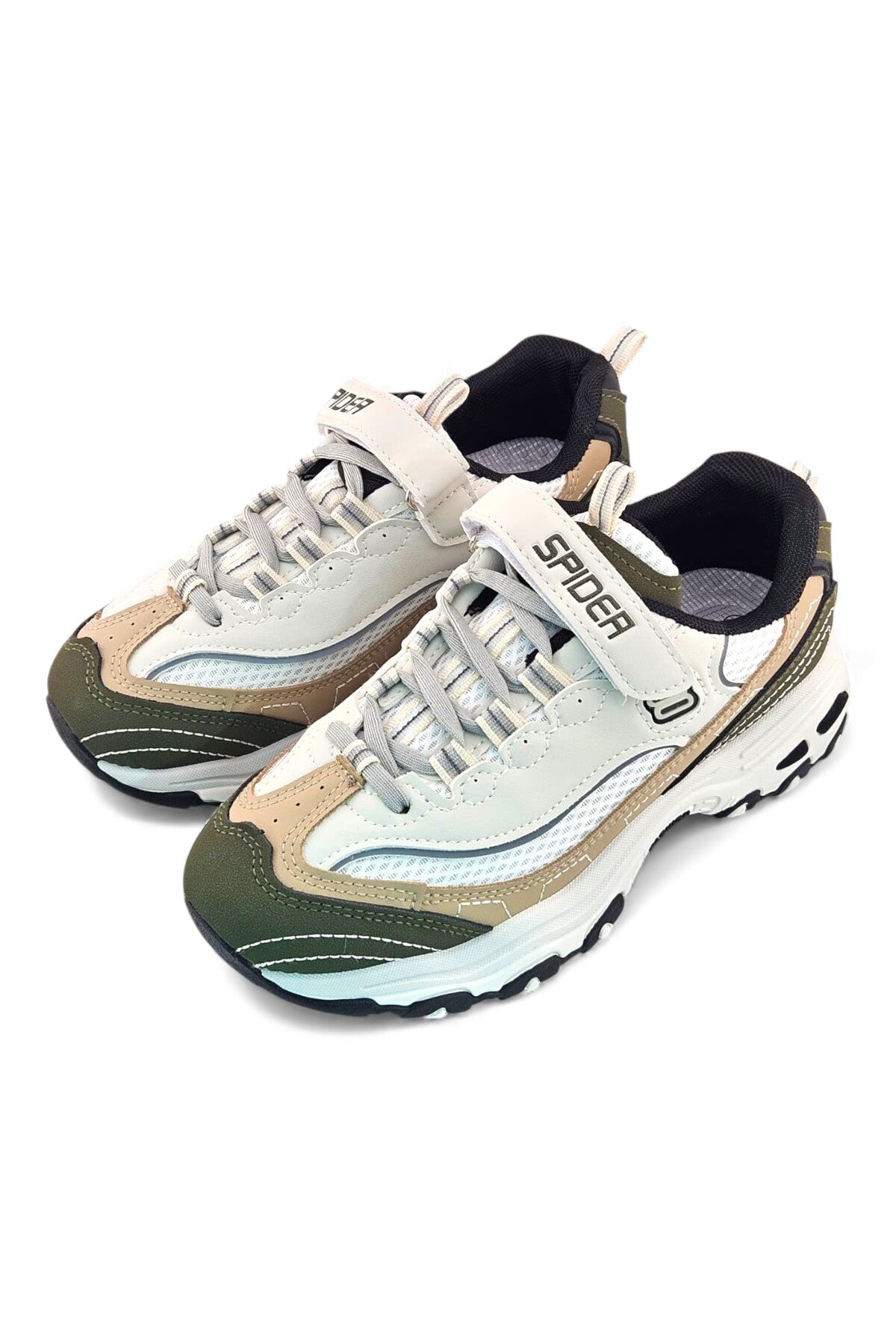 Beige / White / Olive Green