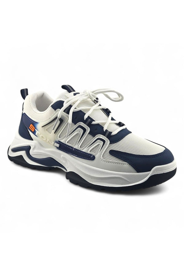 White / Navy Blue