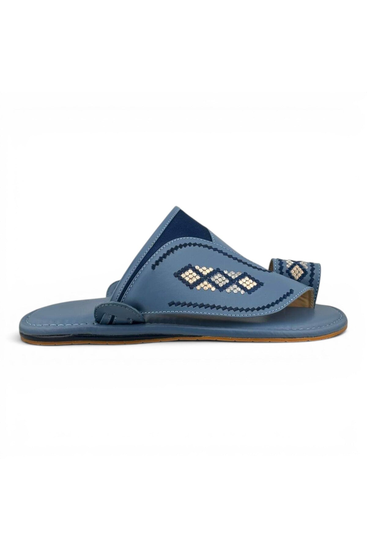 Footprint Embroidered Comfort Arabic Sandals for Men | WJH 1021 Secondary image