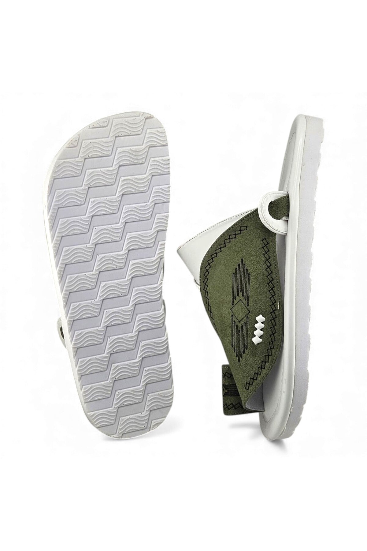 Light Olive Green / White