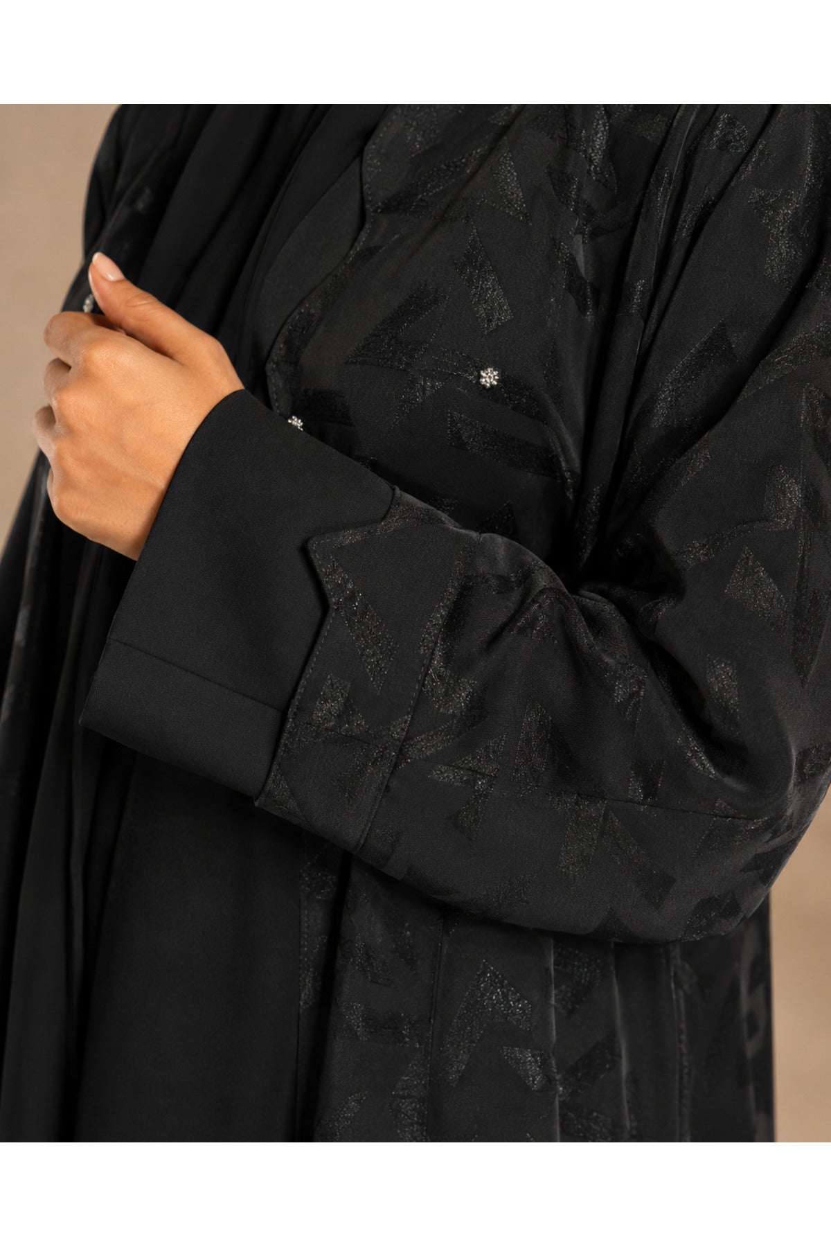 كافالي عباية مفتوح بنقشة هندسية | ABAYA-1980 الصورة الثانوية
