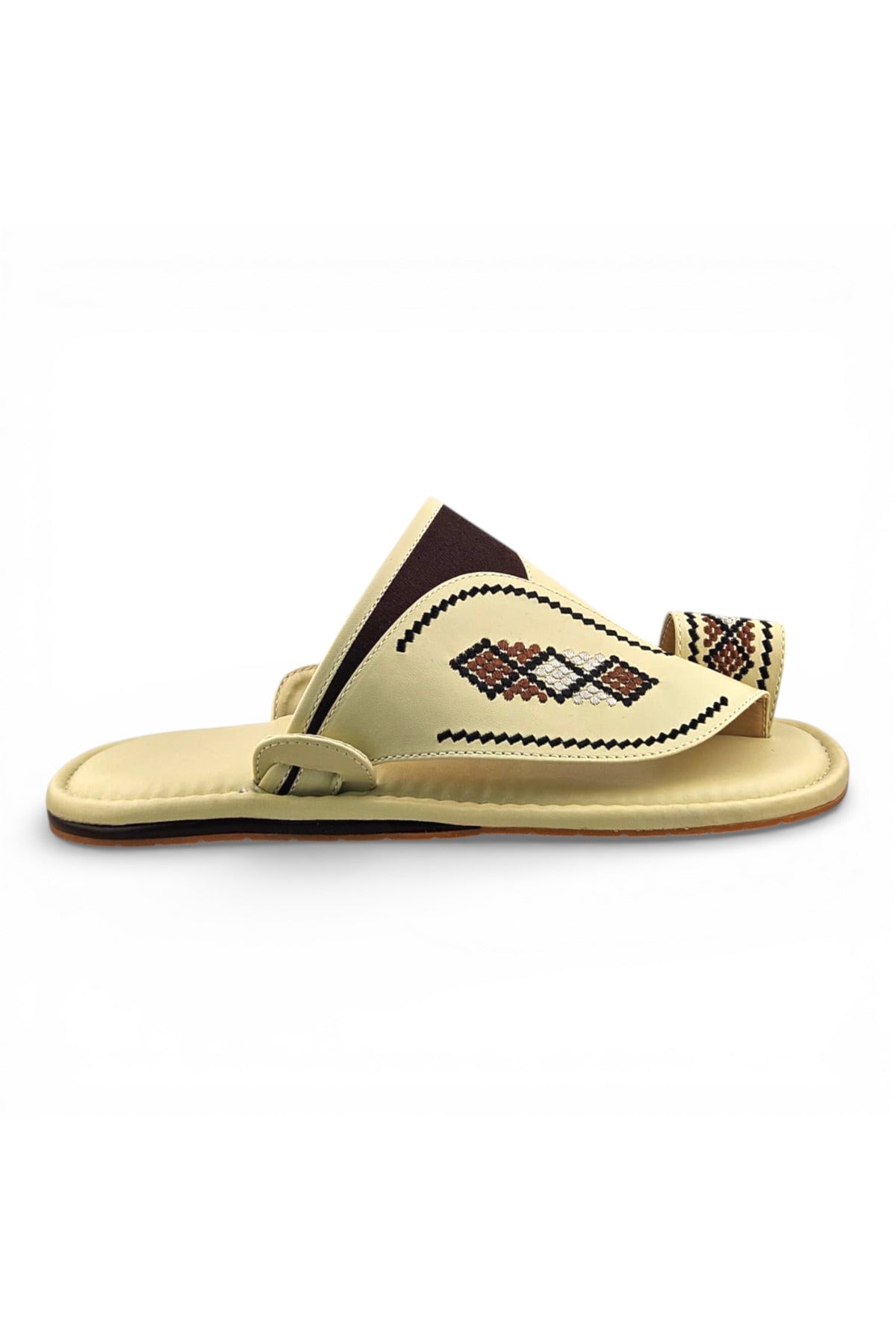 Footprint Embroidered Comfort Arabic Sandals for Men | WJH 1021 Secondary image
