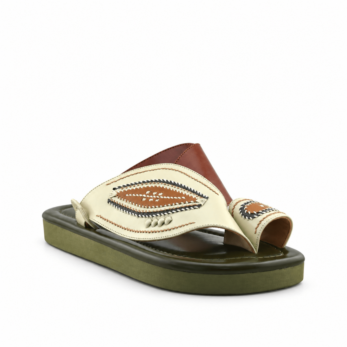 Cream / Olive Green