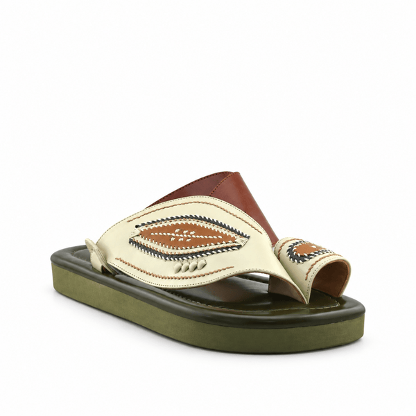 Cream / Olive Green